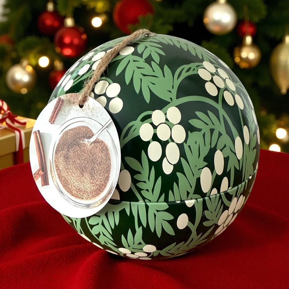 IKEA VINTERFINT Scented candle in metal cup, ball/cinnamon pumpkin green, 4 ¼ "
